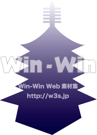 五重塔のシルエット素材 W-022627