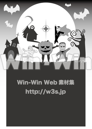 ハロウィンイラストのシルエット素材 W-022948