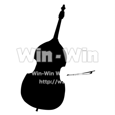 コントラバスのシルエット素材 W-023211