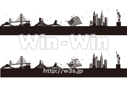 アメリカブラシのシルエット素材 W-023725