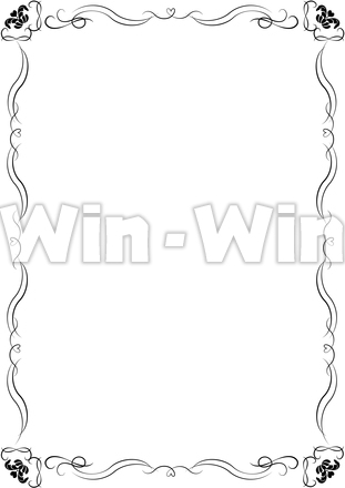 ハートのエレガントフレームのシルエット素材 W-023013