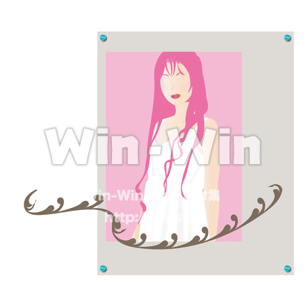 女の人　ピンクのCG・イラスト素材 W-023788