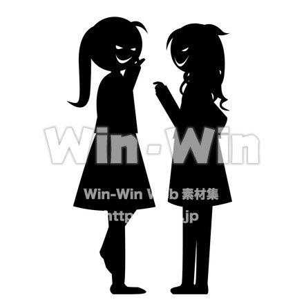 悪口のシルエット素材 W-023223