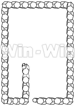 ヘキサゴンブロックパターンブラシのシルエット素材 W-022984