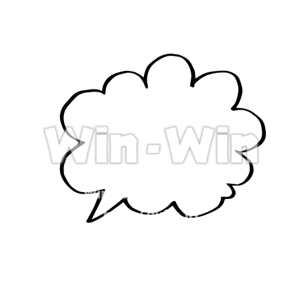吹き出し(雲形)のシルエット素材 W-023893