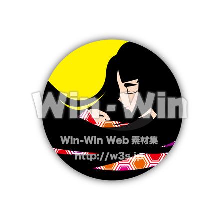 かぐや姫風　月のCG・イラスト素材 W-023221