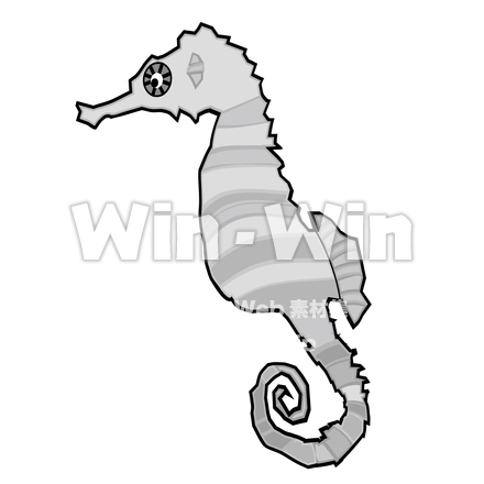 たつのおとしご母のシルエット素材 W-023415