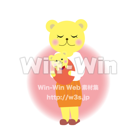おかあさんとこどものCG・イラスト素材 W-023189