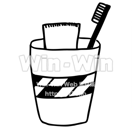 歯磨きセットのシルエット素材 W-023282