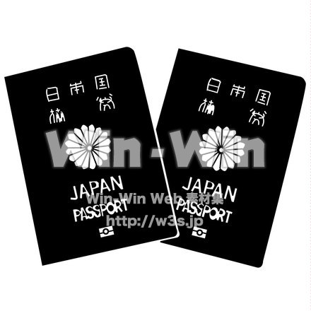 パスポートのシルエット素材 W-023720