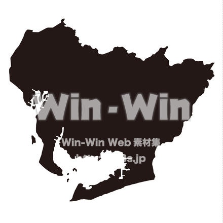 愛知県のシルエット素材 W-022765