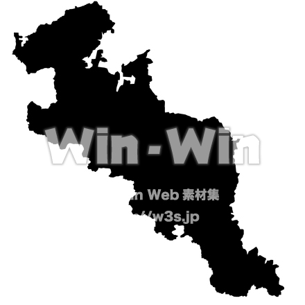 京都府地図のシルエット素材 W-022200