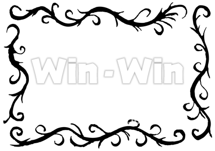 手書きの蔦枠のシルエット素材 W-022879