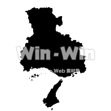 兵庫県の地図のシルエット素材 W-023938