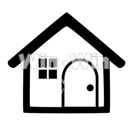 シンボルマーク「住宅」のシルエット素材 W-022908