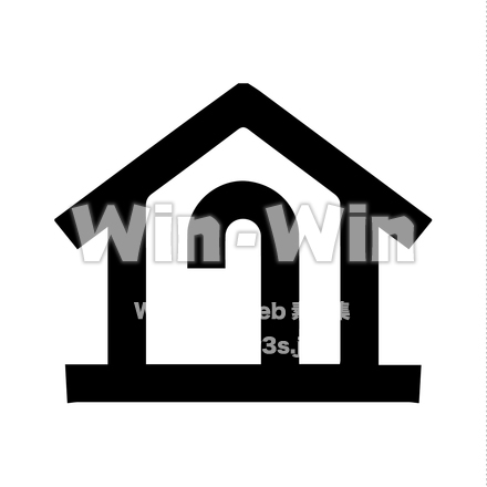 老人ホーム（地図記号）のシルエット素材 W-022658