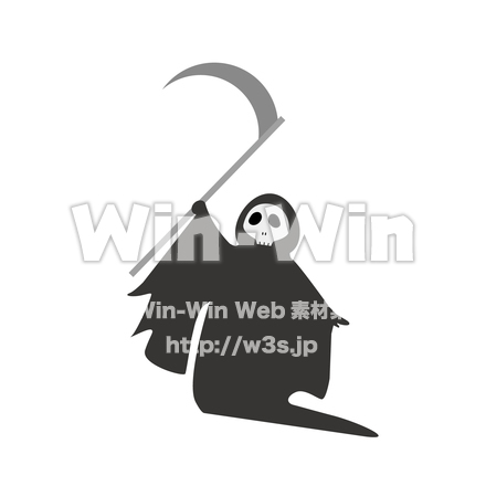 ハロウィン「死神」のシルエット素材 W-022944