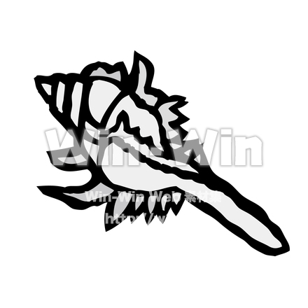 貝のシルエット素材 W-023423