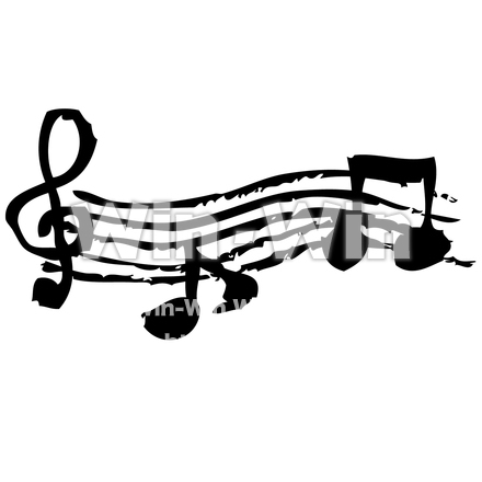 手書き「音符」のシルエット素材 W-023480