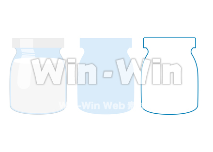 ヨーグルト瓶のCG・イラスト素材 W-022099