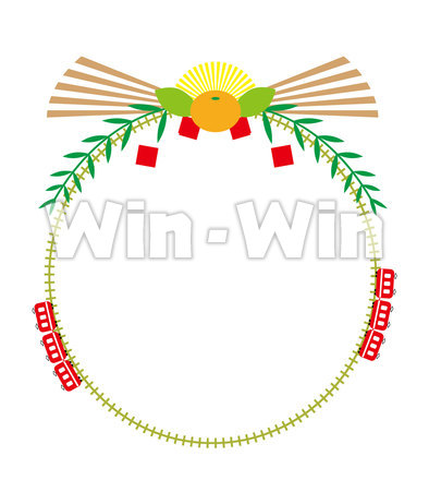 しめ縄の環状線のCG・イラスト素材 W-023921