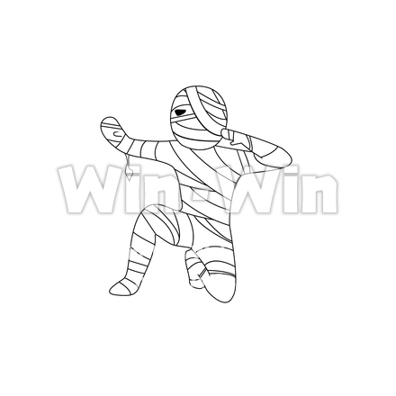 ハロウィン「ミイラ男」のシルエット素材 W-022943