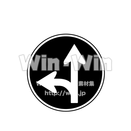 指定方向外通行禁止のシルエット素材 W-023344