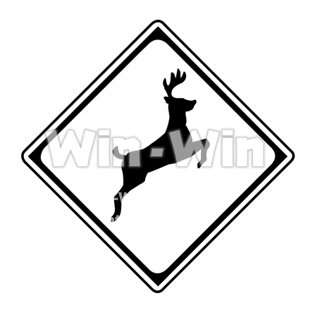 動物注意のシルエット素材 W-023350