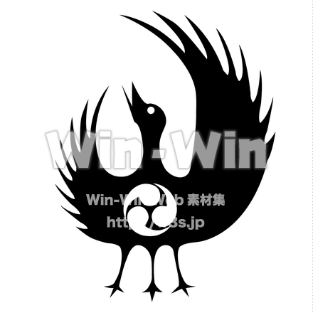 八咫烏のシルエット素材 W-022814