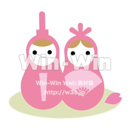 ひな人形のCG・イラスト素材 W-023859