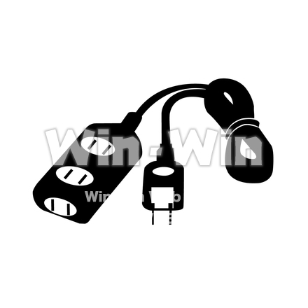 電源タップのシルエット素材 W-023209