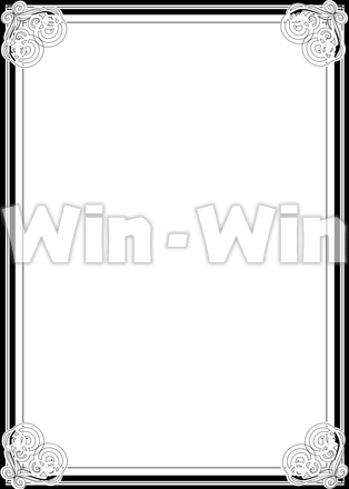 A4フレームのシルエット素材 W-023546