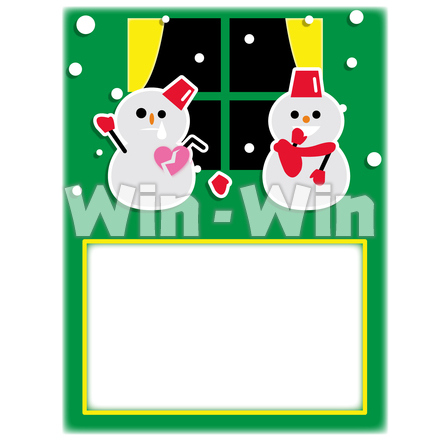 雪だるまメモのCG・イラスト素材 W-023219