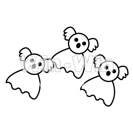 てるてる坊主のシルエット素材 W-024355