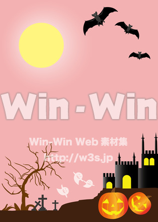 ハロウィン背景のCG・イラスト素材 W-024436