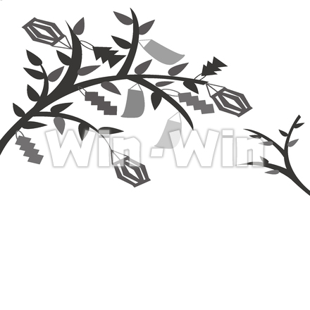 笹飾りのシルエット素材 W-024215