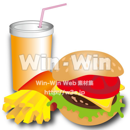 ハンバーガーセットのCG・イラスト素材 W-024291
