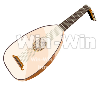 南ヨーロッパの民族楽器　リュートのCG・イラスト素材 W-025149