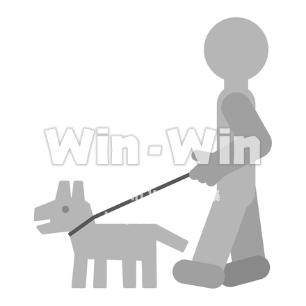犬と散歩のシルエット素材 W-025862