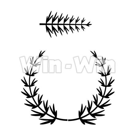 花輪(雑草）のシルエット素材 W-024580