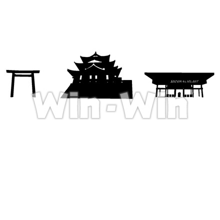 三重県ランドマークのシルエット素材 W-024706