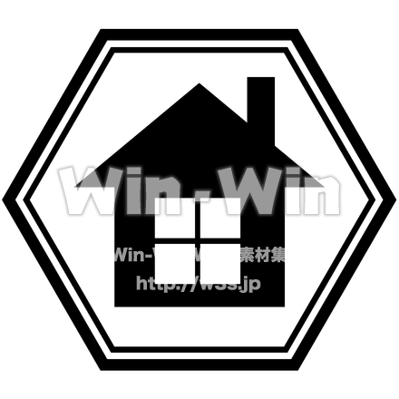 シンボルマーク「住宅」のシルエット素材 W-024545