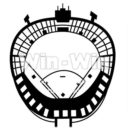 甲子園のシルエット素材 W-024087