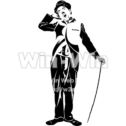 チャップリンのシルエット素材 W-025468