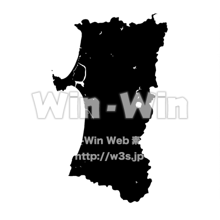 秋田県のシルエットのシルエット素材 W-024244