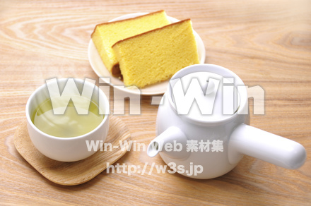 湯気のあるあったか日本茶の写真素材 W-024441