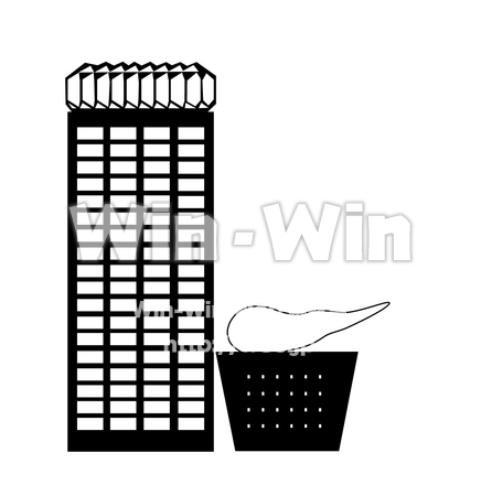 アサヒビール本社のシルエット素材 W-025373