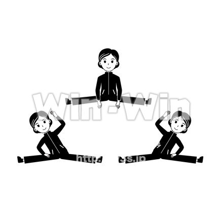 開脚ストレッチのCG・イラスト素材 W-025914