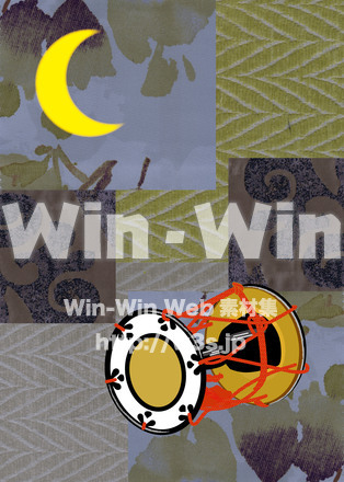 月夜の鼓のCG・イラスト素材 W-025744