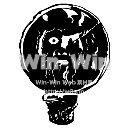 真実の口のシルエット素材 W-024406